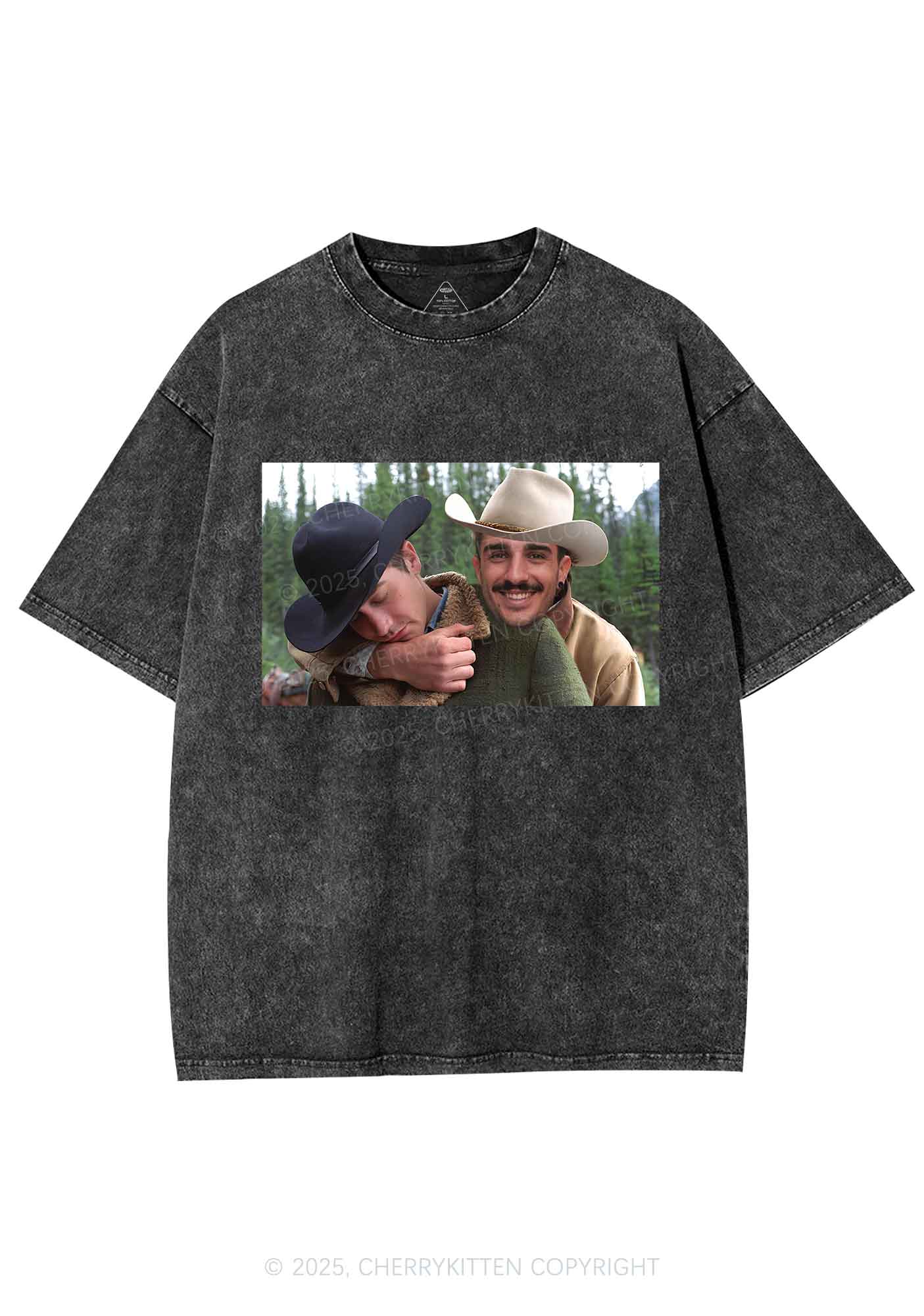 Custom Gay Cowboy Pride Y2K Shirts Washed Tee Cherrykitten