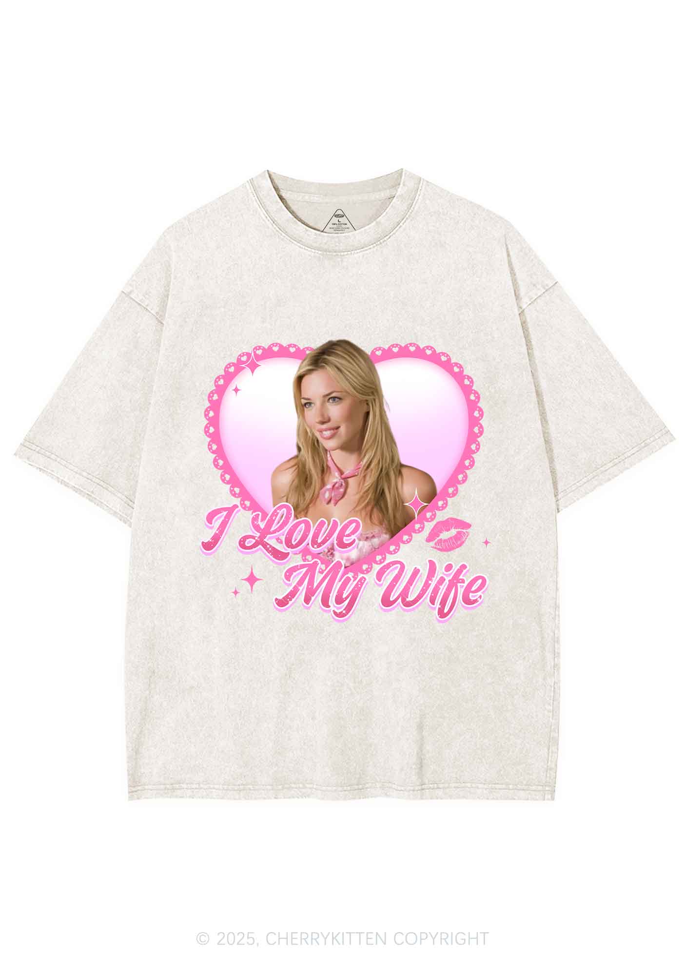 Custom I Love My Wife Y2K Shirts Washed Tee Cherrykitten