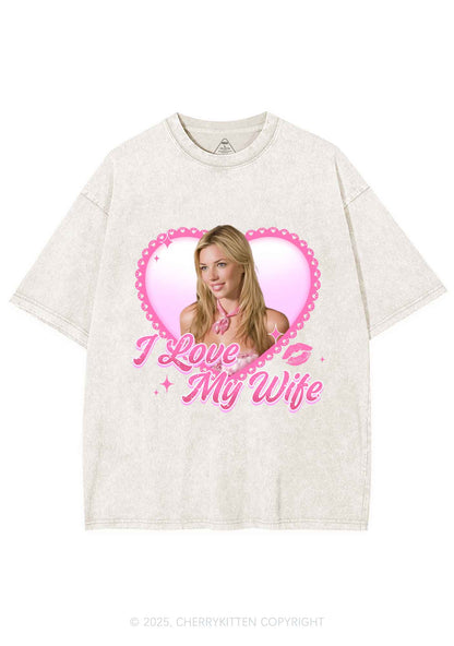 Custom I Love My Wife Y2K Shirts Washed Tee Cherrykitten