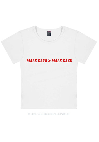 Male Gays Male Gaze Pride Y2K Baby Tee Cherrykitten