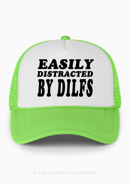 Easily Distracted By Dxxfs Y2K Colorblock Trucker Hat Cherrykitten