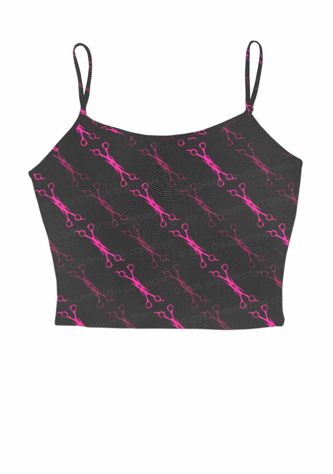 Pink Scissors Pride Y2K Mesh Cami Tank Cherrykitten
