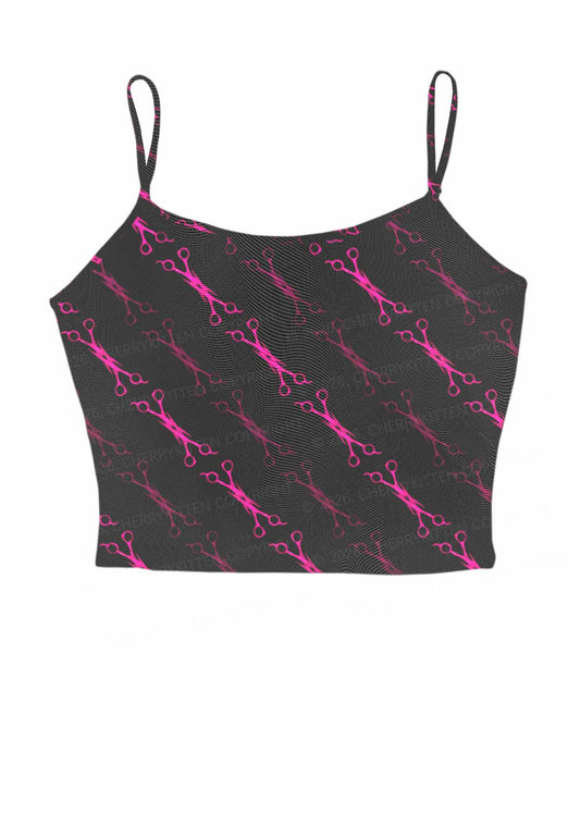 Pink Scissors Pride Y2K Mesh Cami Tank Cherrykitten