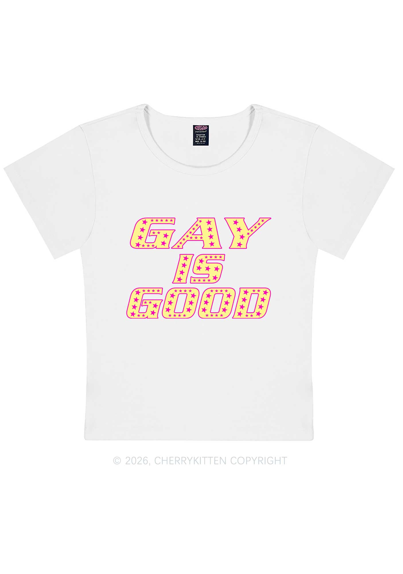 Gay Is Good Pride Y2K Baby Tee Cherrykitten