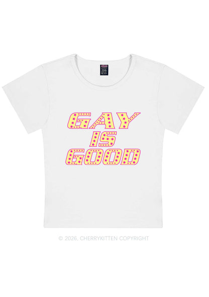 Gay Is Good Pride Y2K Baby Tee Cherrykitten