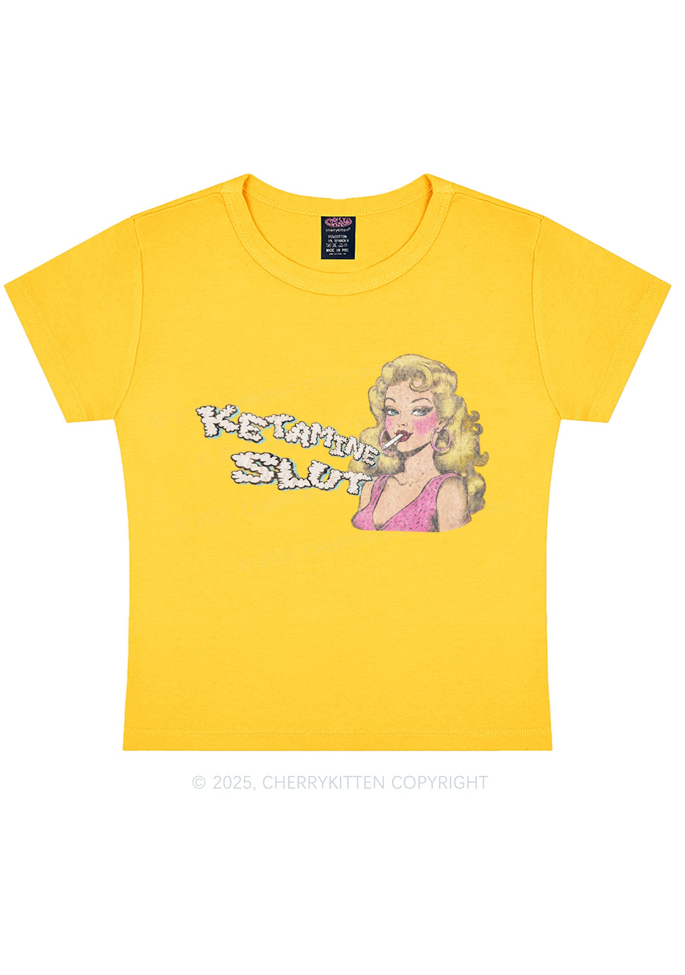 K Slxt Y2K Baby Tee Cherrykitten