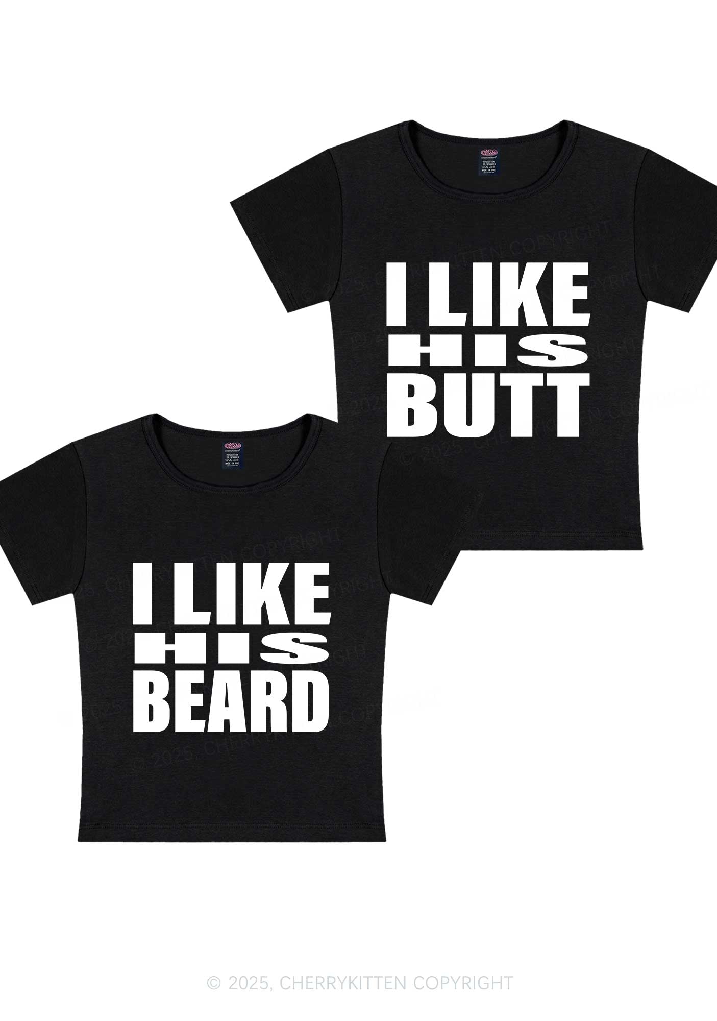 I Like His Beard Y2K Valentine's Day Baby Tee Cherrykitten