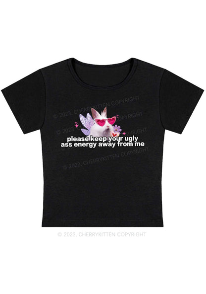 Curvy Please Keep Away From Me Y2K Baby Tee Cherrykitten