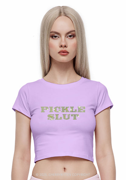 Rhinestone Pickle Slxt Y2K Baby Tee Cherrykitten