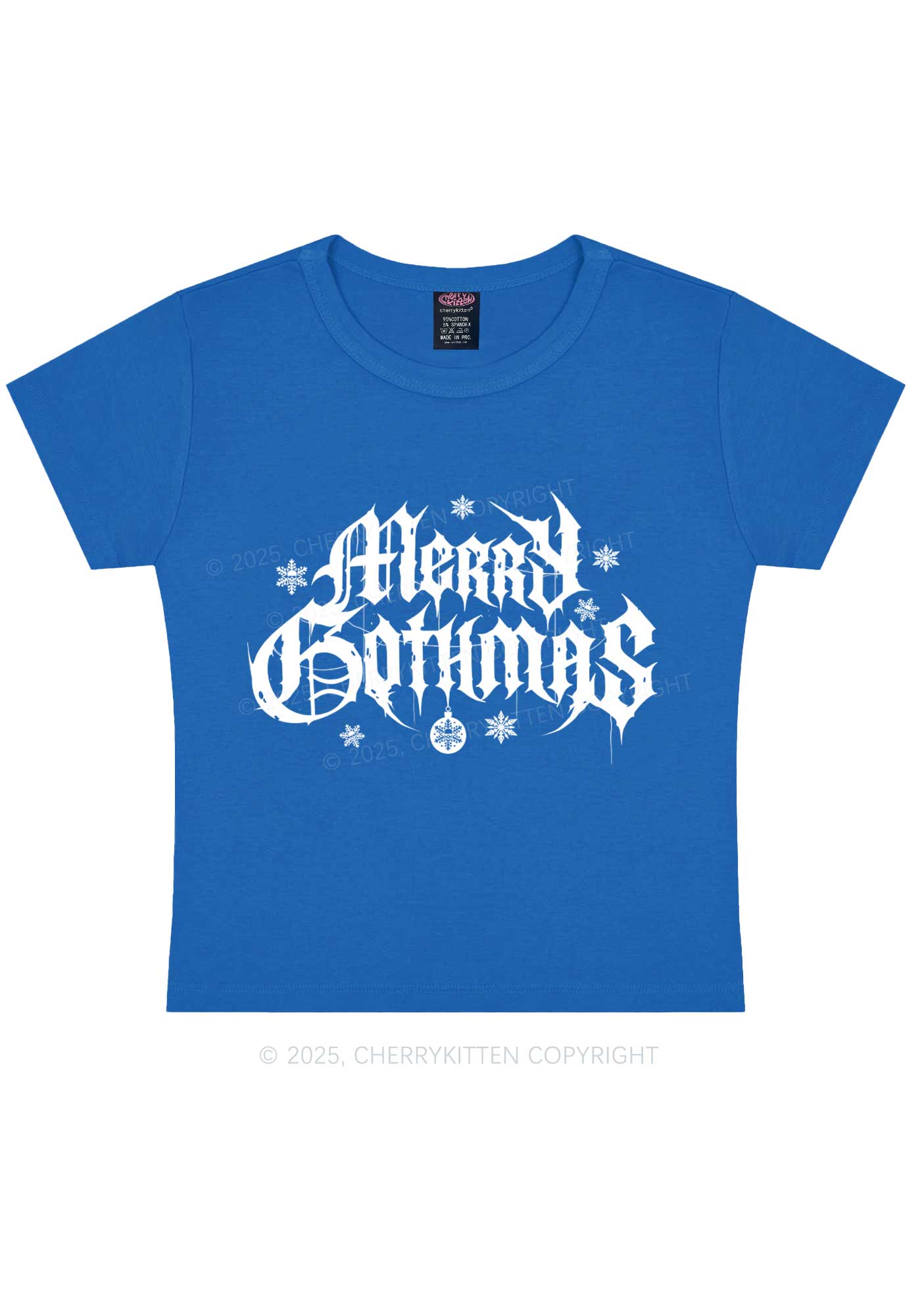 Merry Gothmas Y2K Baby Tee Cherrykitten