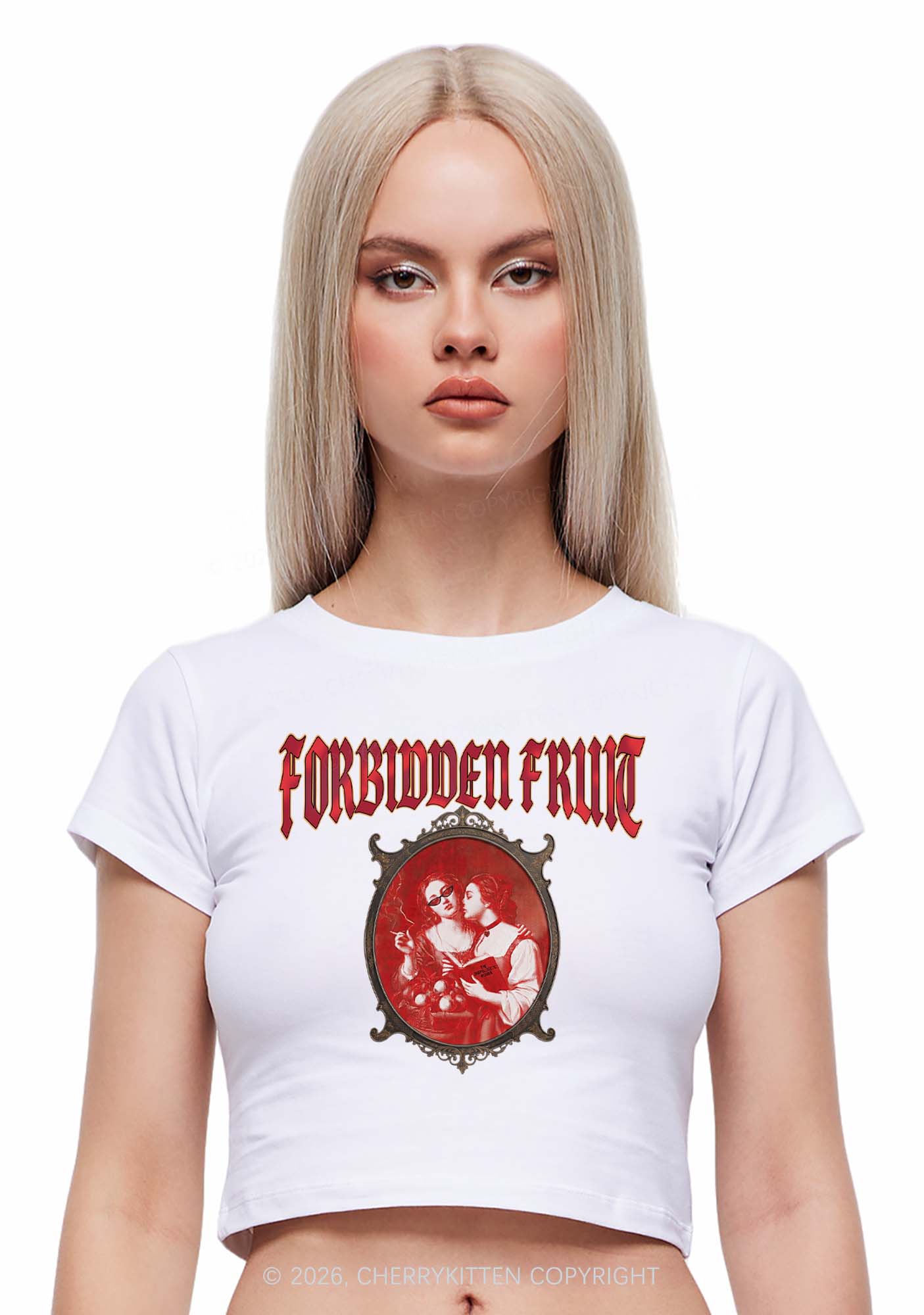 Forbidden Fruit Pride Y2K Baby Tee Cherrykitten