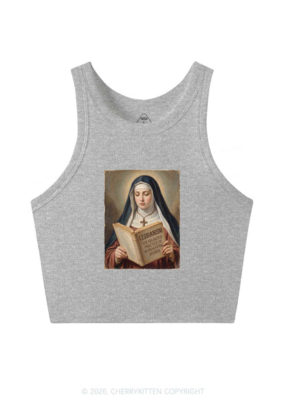 Lesbianism Nun Pride Y2K Crop Tank Top Cherrykitten
