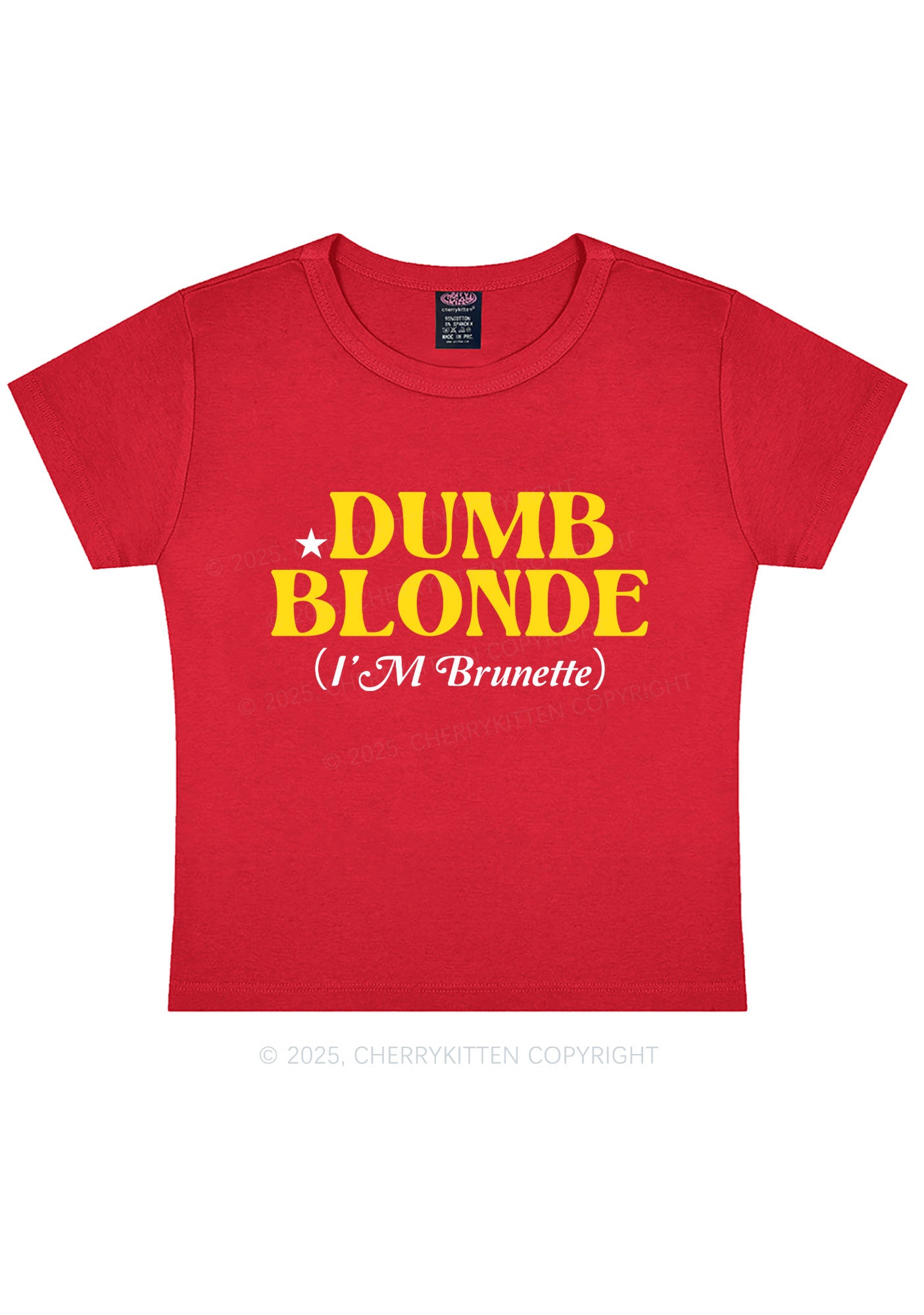 Dumb Blonde Brunette Y2K Baby Tee Cherrykitten