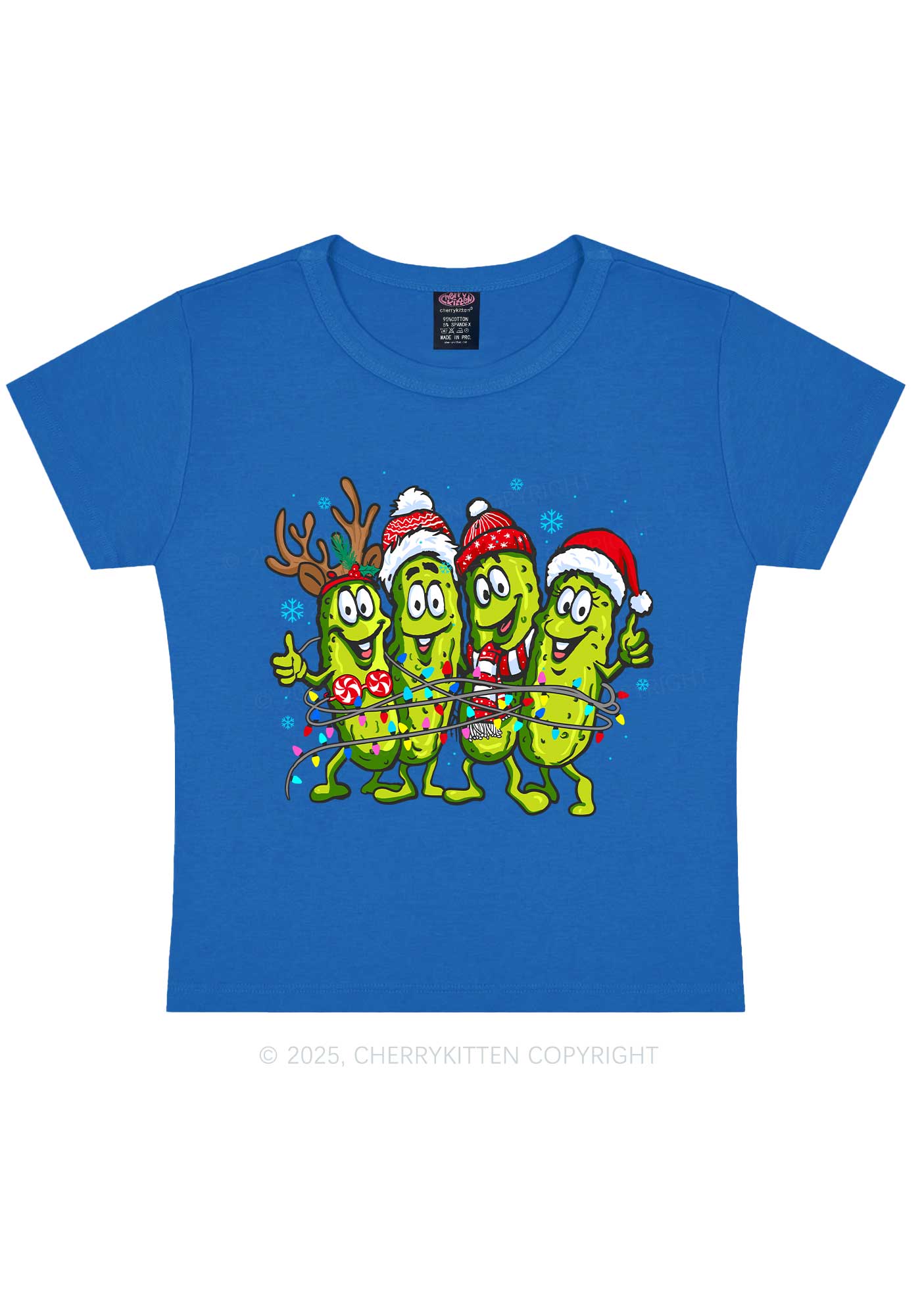 Christmas Cheerful Pickles Y2K Baby Tee Cherrykitten