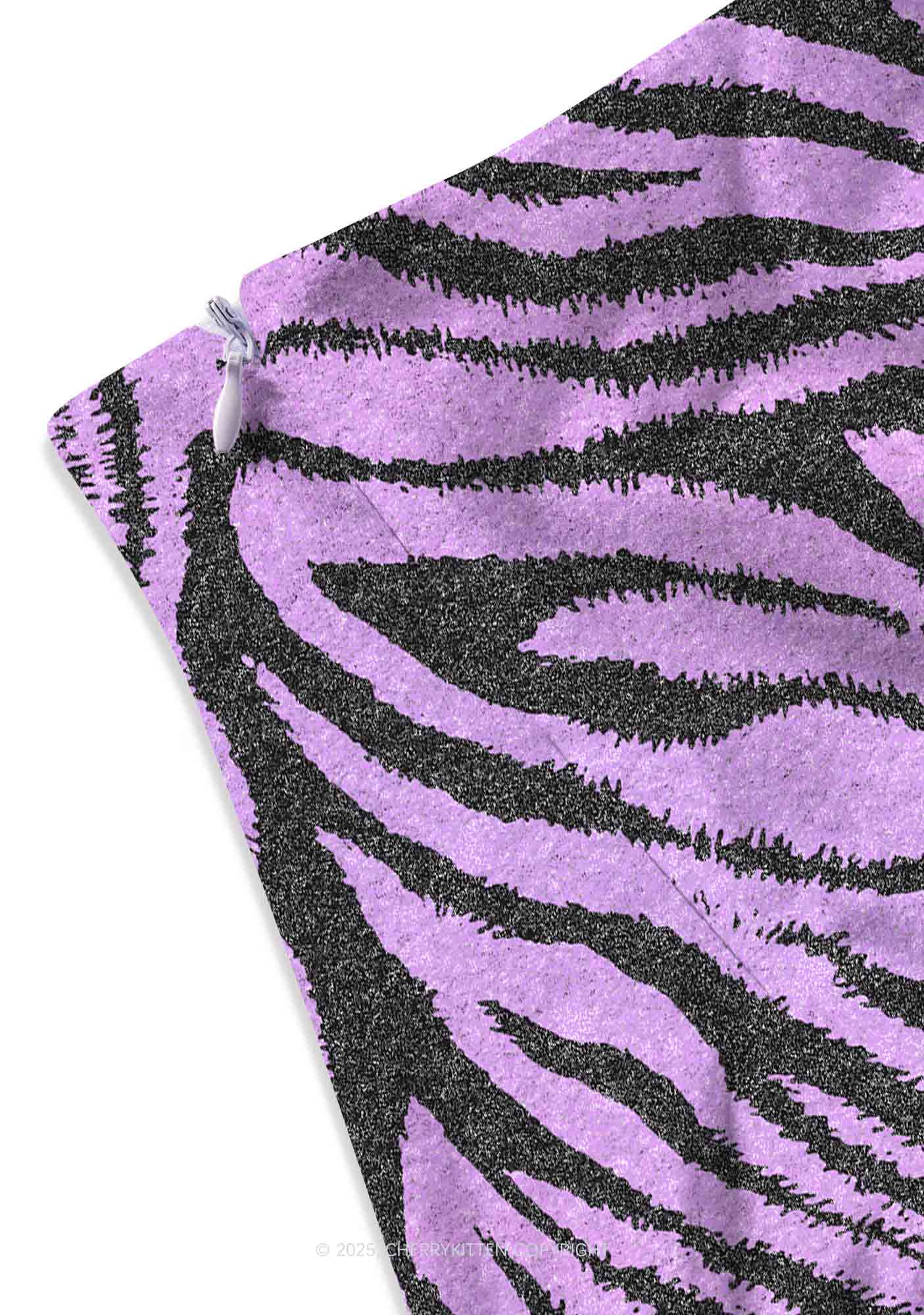 Lavender Zebra Y2K Print Mini Skirt Cherrykitten