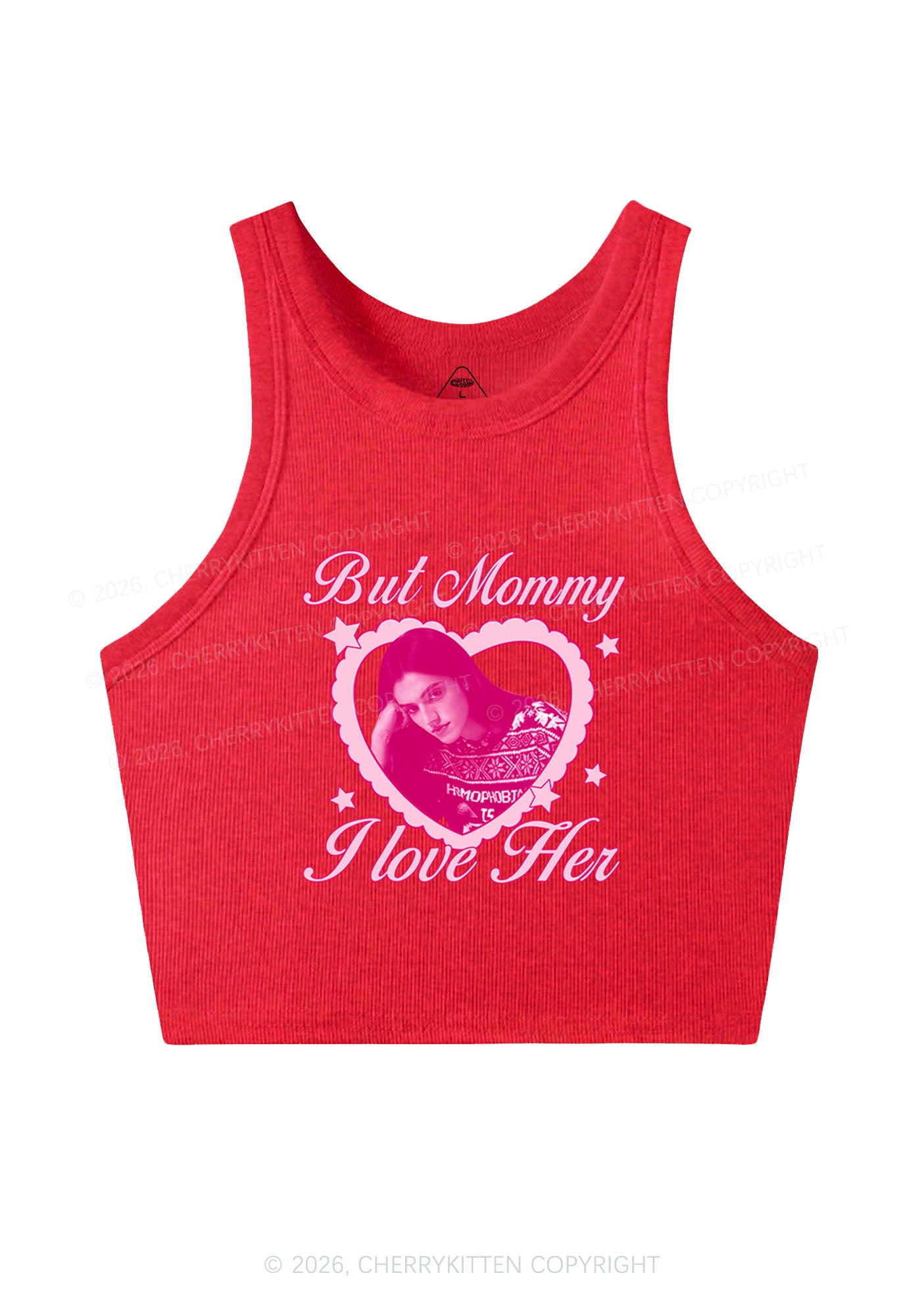 Custom But Mommy I Love Her Y2K Crop Tank Top Cherrykitten