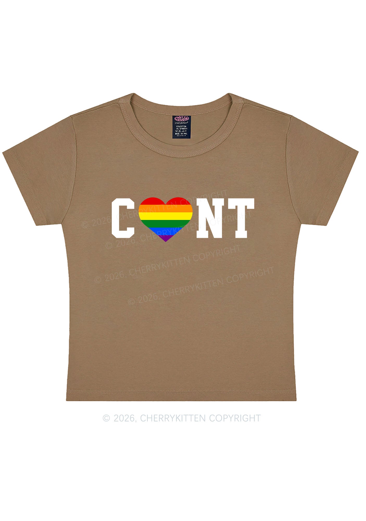 Rainbow Heart Cxxt Pride Y2K Baby Tee Cherrykitten