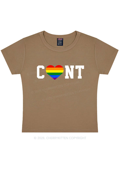 Rainbow Heart Cxxt Pride Y2K Baby Tee Cherrykitten