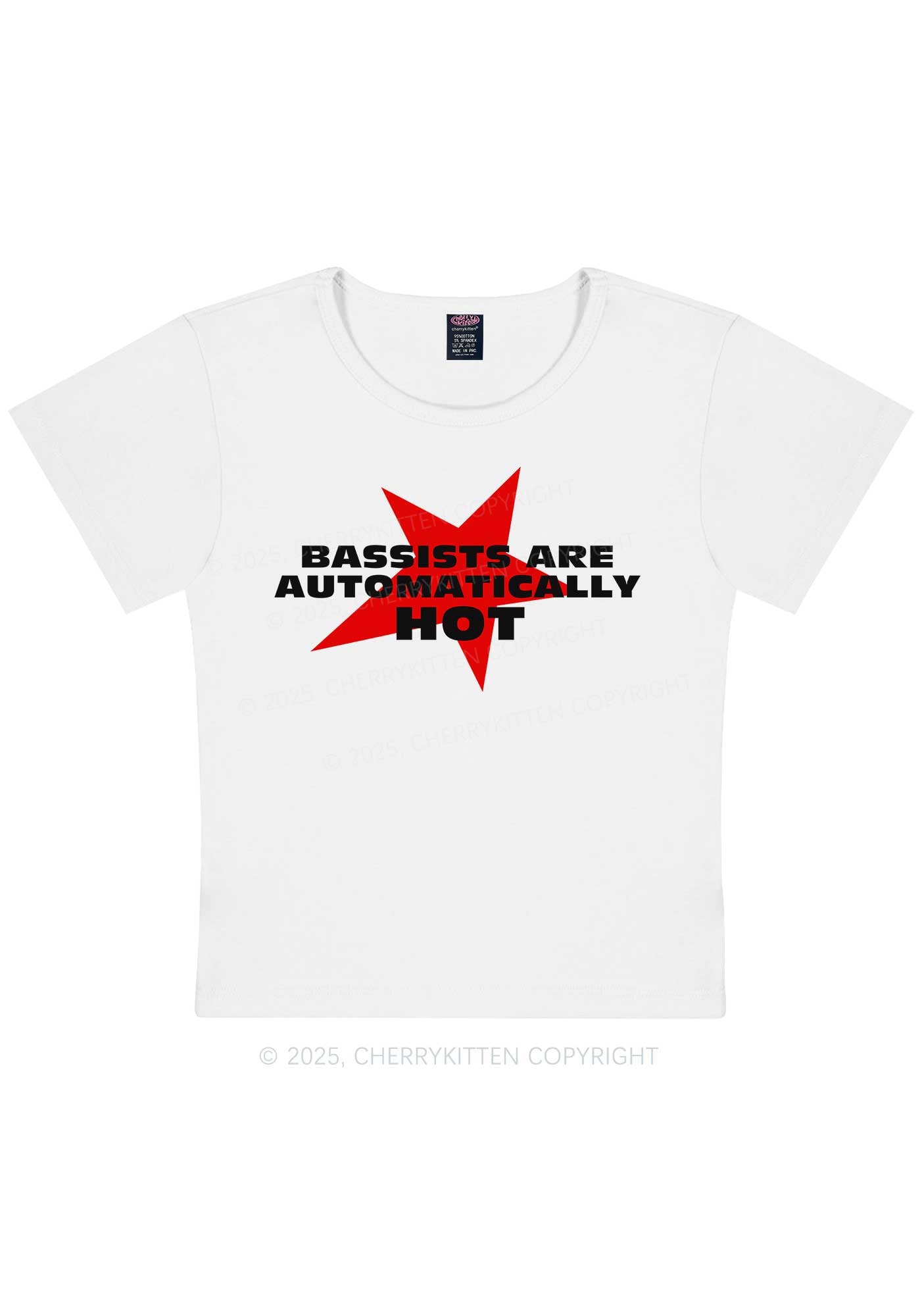 Bassists Are Automatically Hot Y2K Baby Tee Cherrykitten
