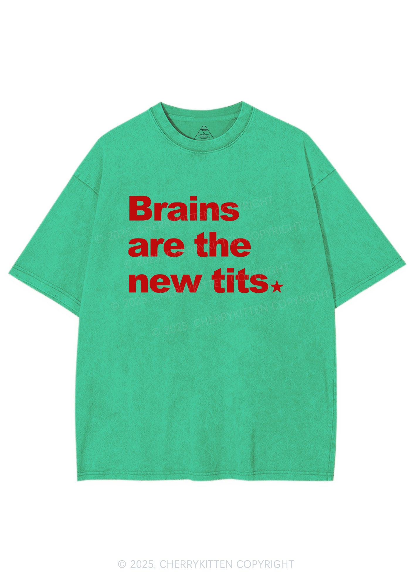 Brains Are New Txts Y2K Shirts Washed Tee Cherrykitten