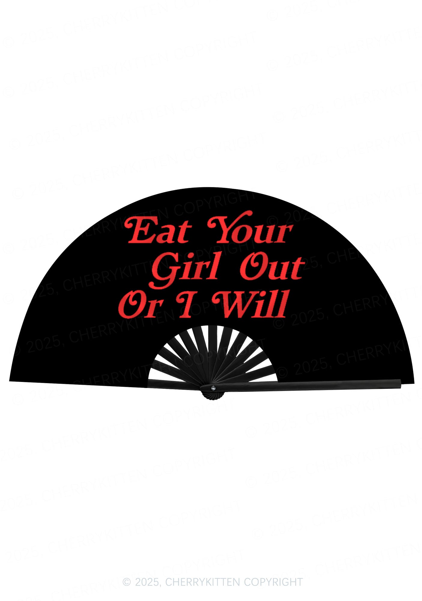 Eat Your Girl Out Y2K Rave Hand Fan Cherrykitten
