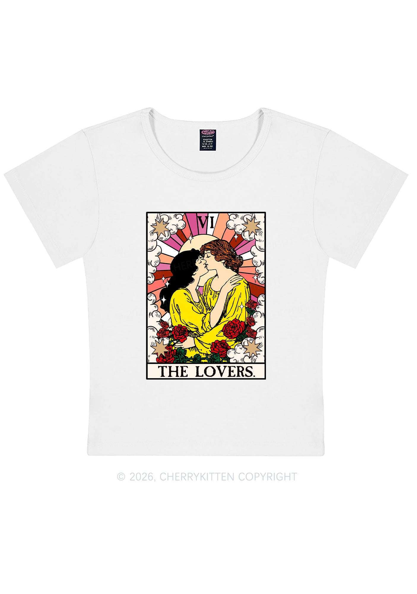 Kissing Lesbians Pride Y2K Baby Tee Cherrykitten
