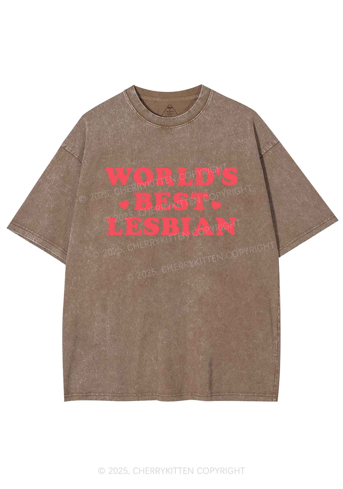 World's Best Lesbian Y2K Shirts Washed Tee Cherrykitten