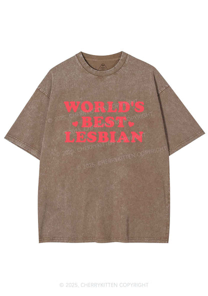 World's Best Lesbian Y2K Shirts Washed Tee Cherrykitten