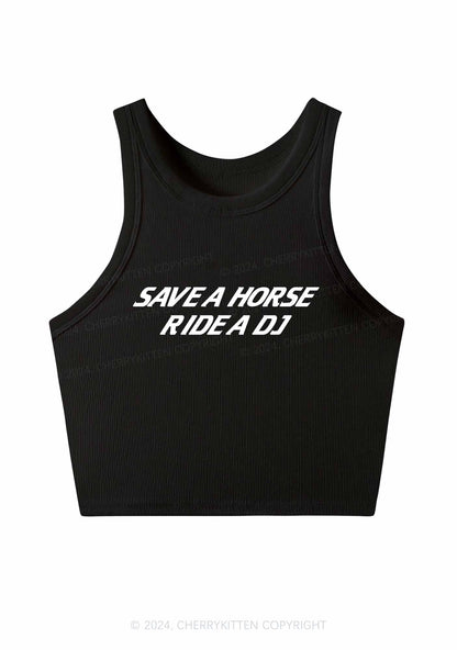 Ride A DJ Y2K Crop Tank Top Cherrykitten