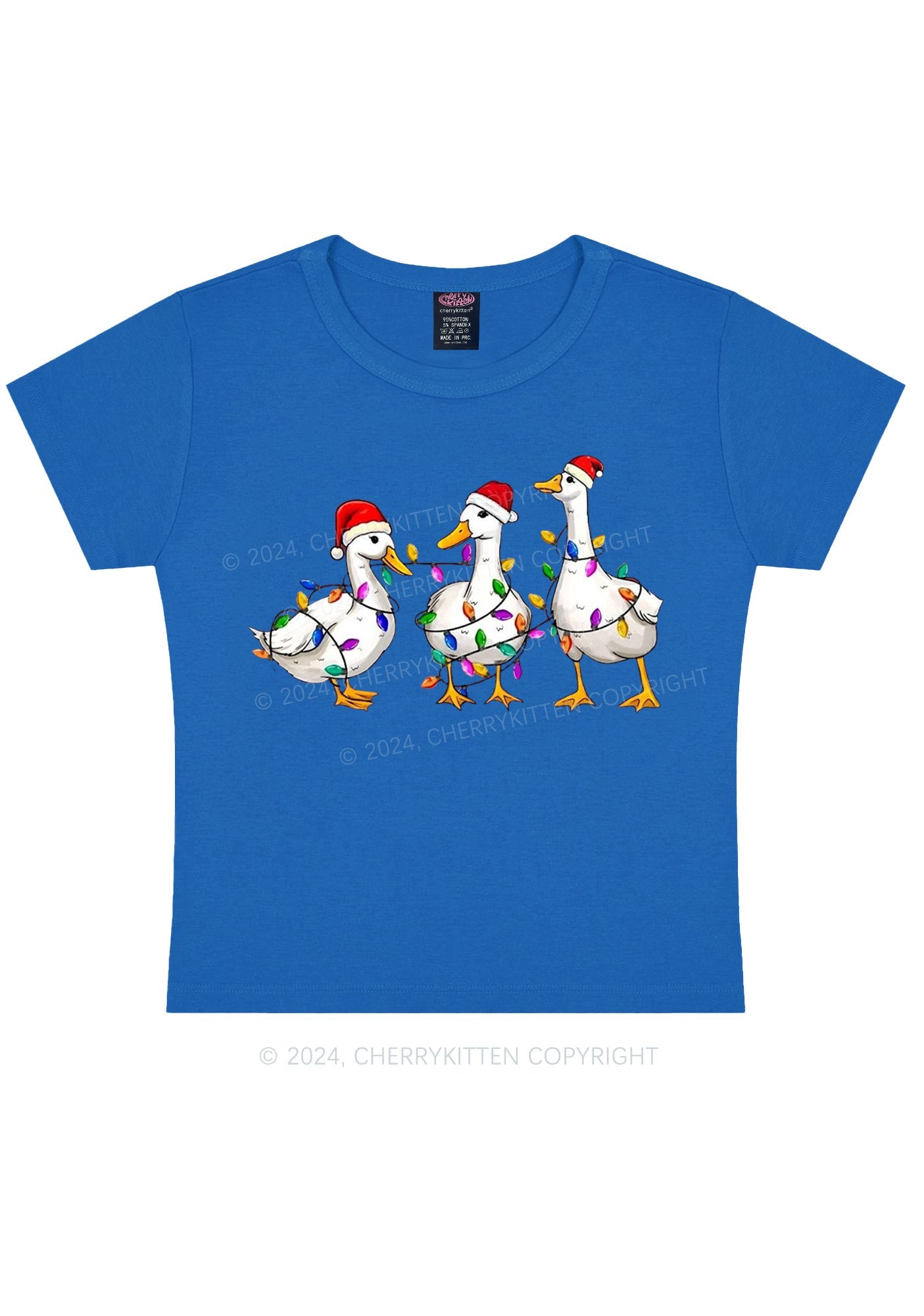 Christmas Santa Duck Y2K Baby Tee Cherrykitten