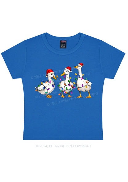 Christmas Santa Duck Y2K Baby Tee Cherrykitten