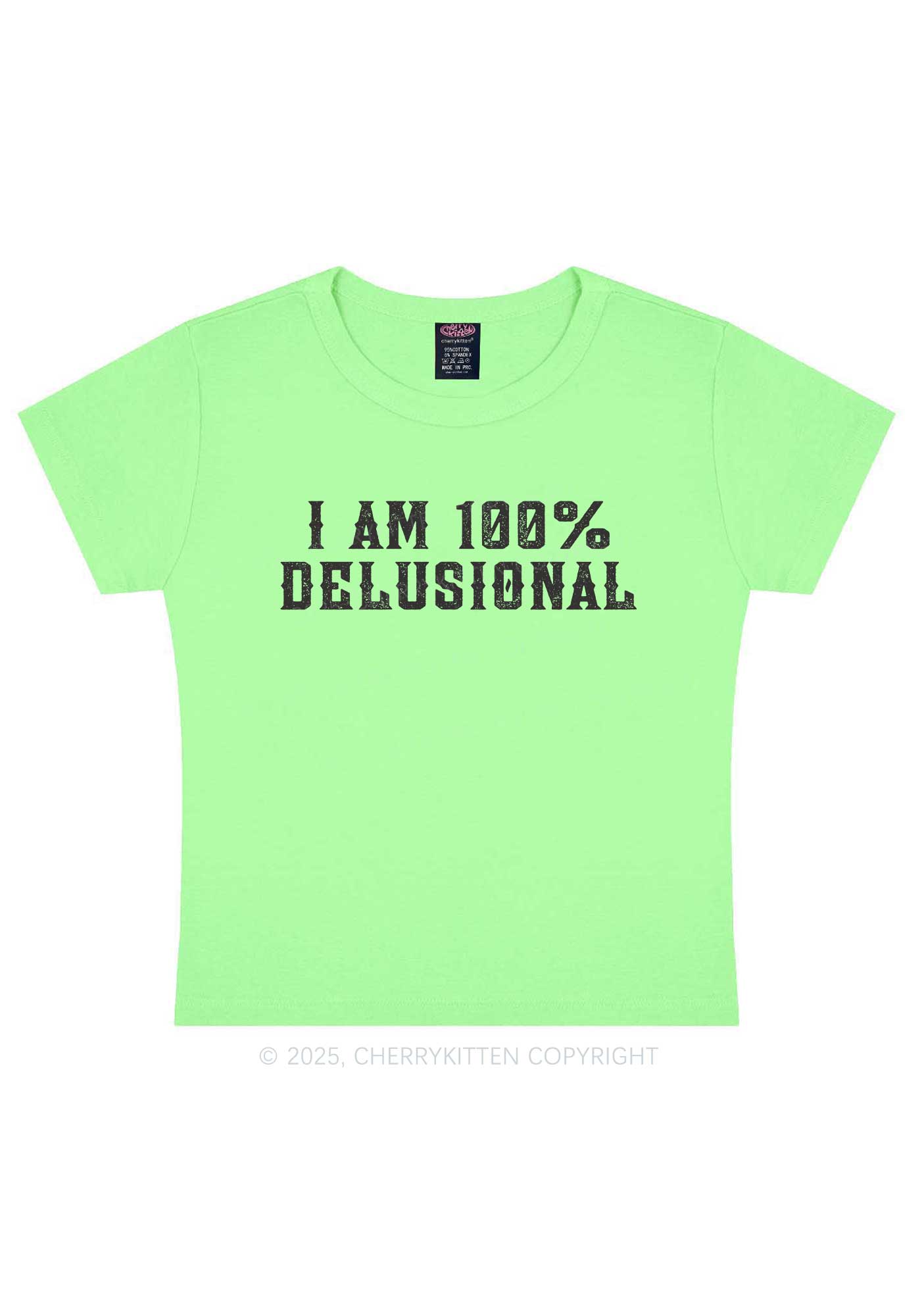 I Am Delusional Y2K Baby Tee Cherrykitten