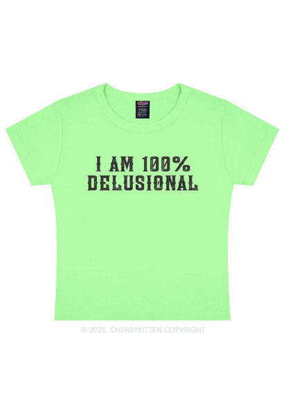 I Am Delusional Y2K Baby Tee Cherrykitten