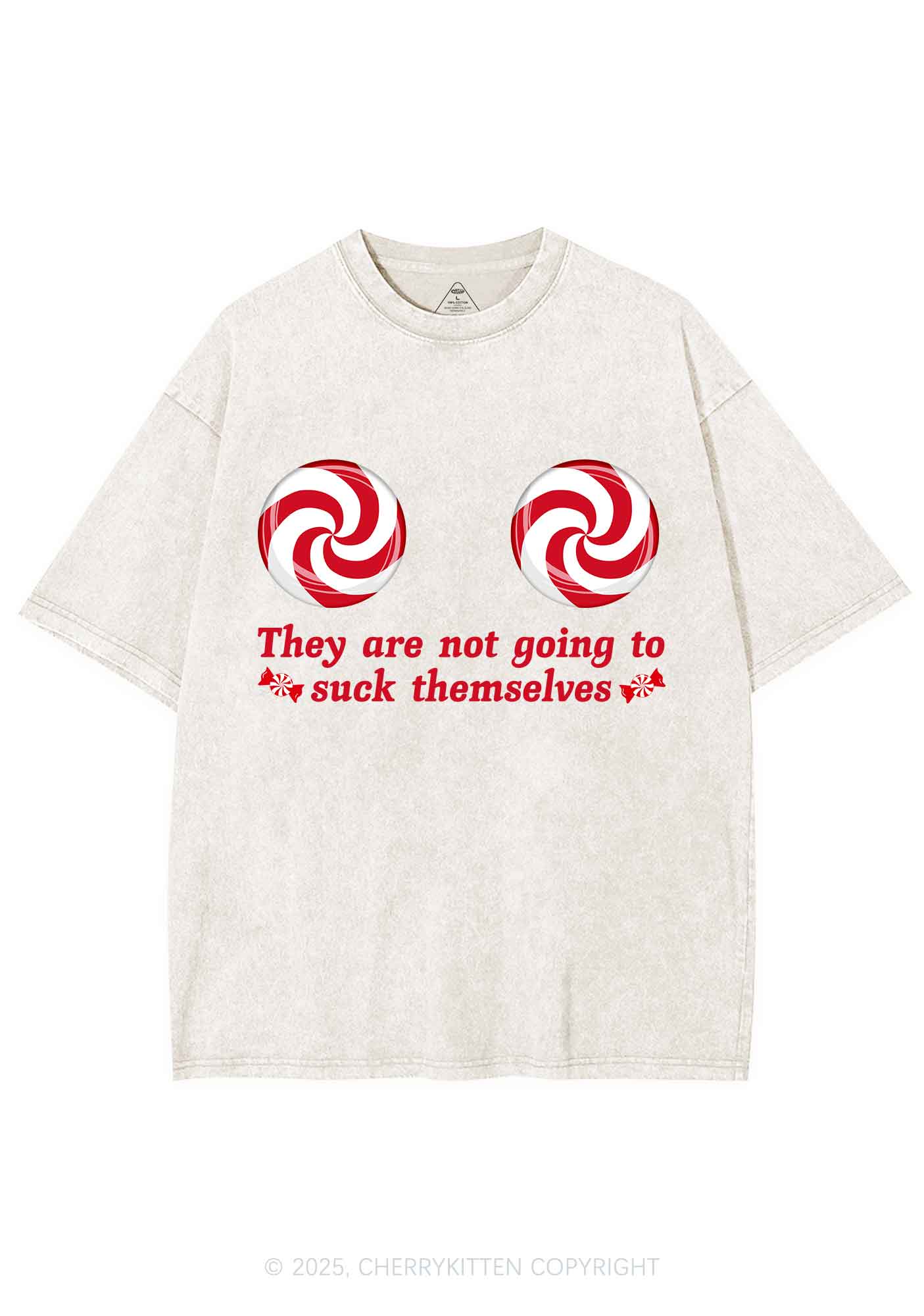 Christmas Suxk Themselves Y2K Shirts Washed Tee Cherrykitten