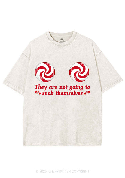 Christmas Suxk Themselves Y2K Shirts Washed Tee Cherrykitten