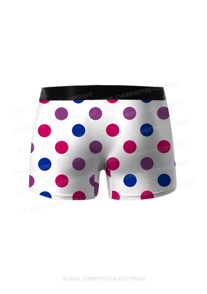 Bisexual Dots On White Pride Y2K Print Men Boxer Briefs Cherrykitten