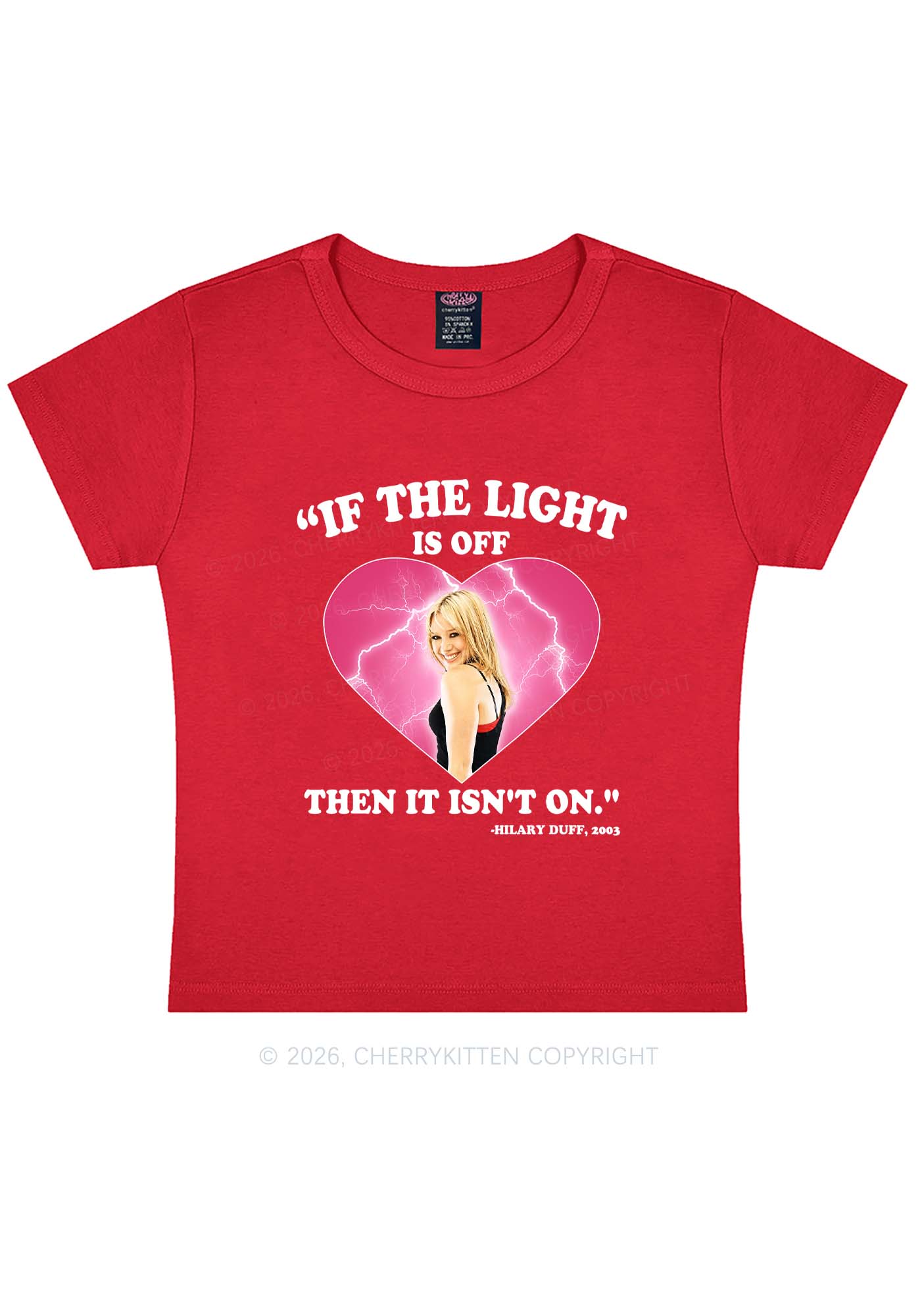 If The Light Is Off Y2K Baby Tee Cherrykitten