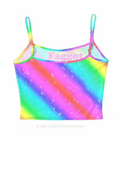 Rainbow Slide Faggot Pride Y2K Mesh Cami Tank Cherrykitten