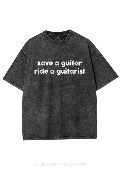 Ride A Guitarist Y2K Shirts Washed Tee Cherrykitten