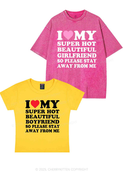 My Super Hot BF GF Y2K Valentine's Day Couple Shirt Cherrykitten