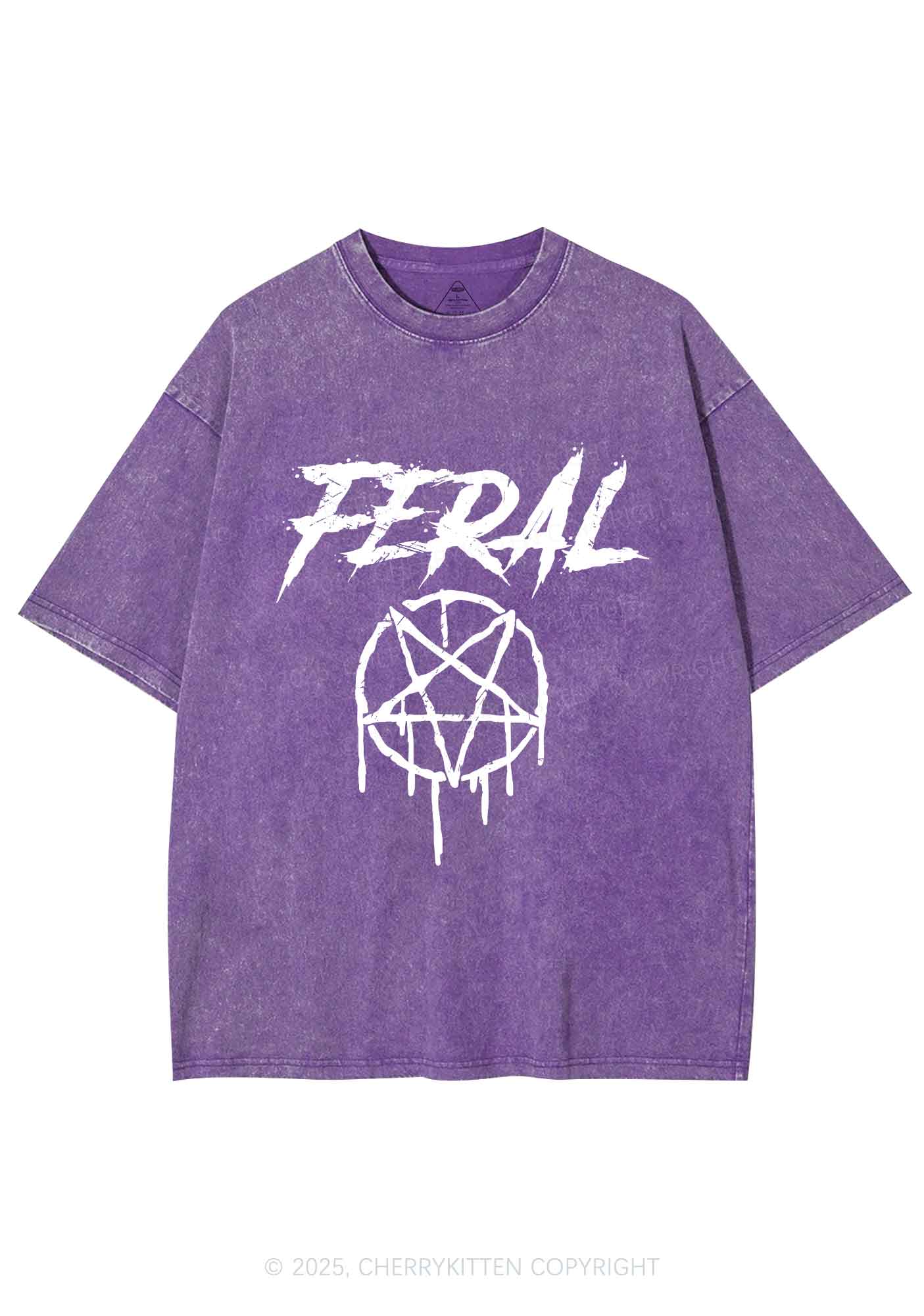 Halloween Feral Y2K Shirts Washed Tee Cherrykitten