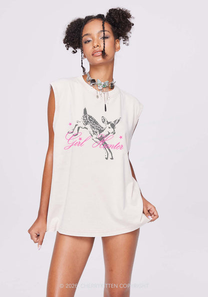 Girl Hunter Deer Pride Y2K Washed Muscle Tank Cherrykitten