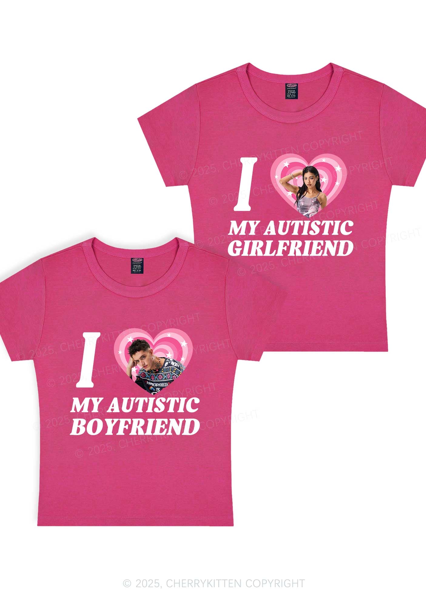 Custom My Autistic BF GF Y2K Valentine's Day Baby Tee Cherrykitten
