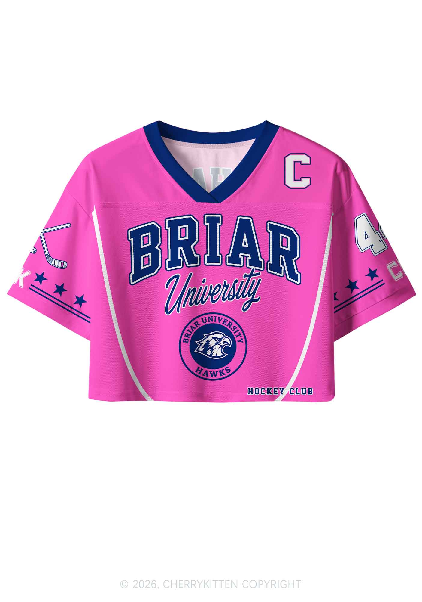 Pink Hockey Team GG Y2K Crop Sport Jersey Shirts Cherrykitten