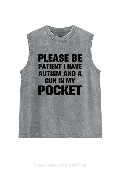 Please Be Patient Y2K Washed Muscle Tank Cherrykitten