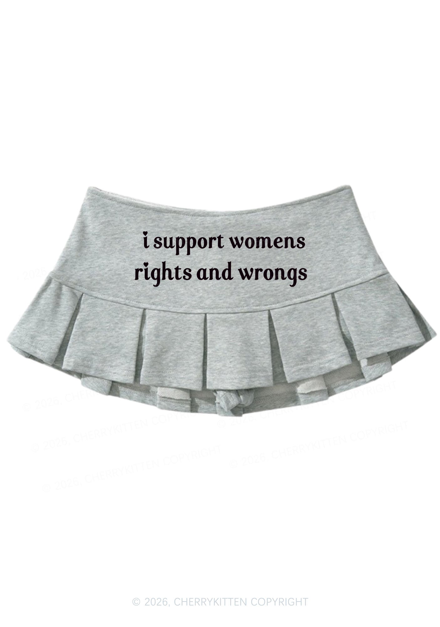 I Support Women Y2K Mini Pleated Skirts Cherrykitten