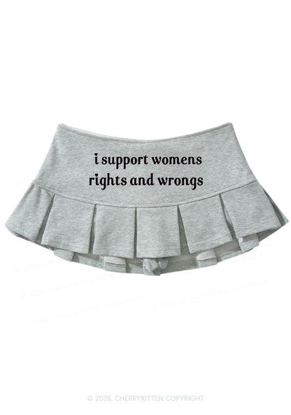 I Support Women Y2K Mini Pleated Skirts Cherrykitten