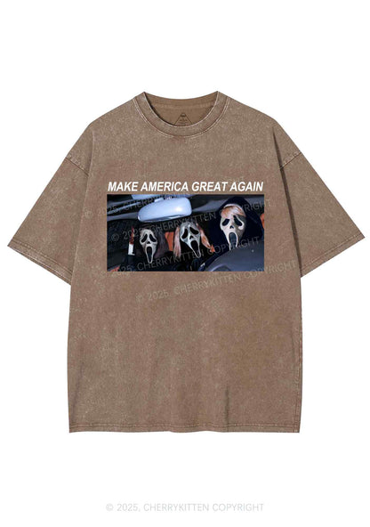 Halloween Ghost Make America Great Again Y2K Shirts Washed Tee Cherrykitten