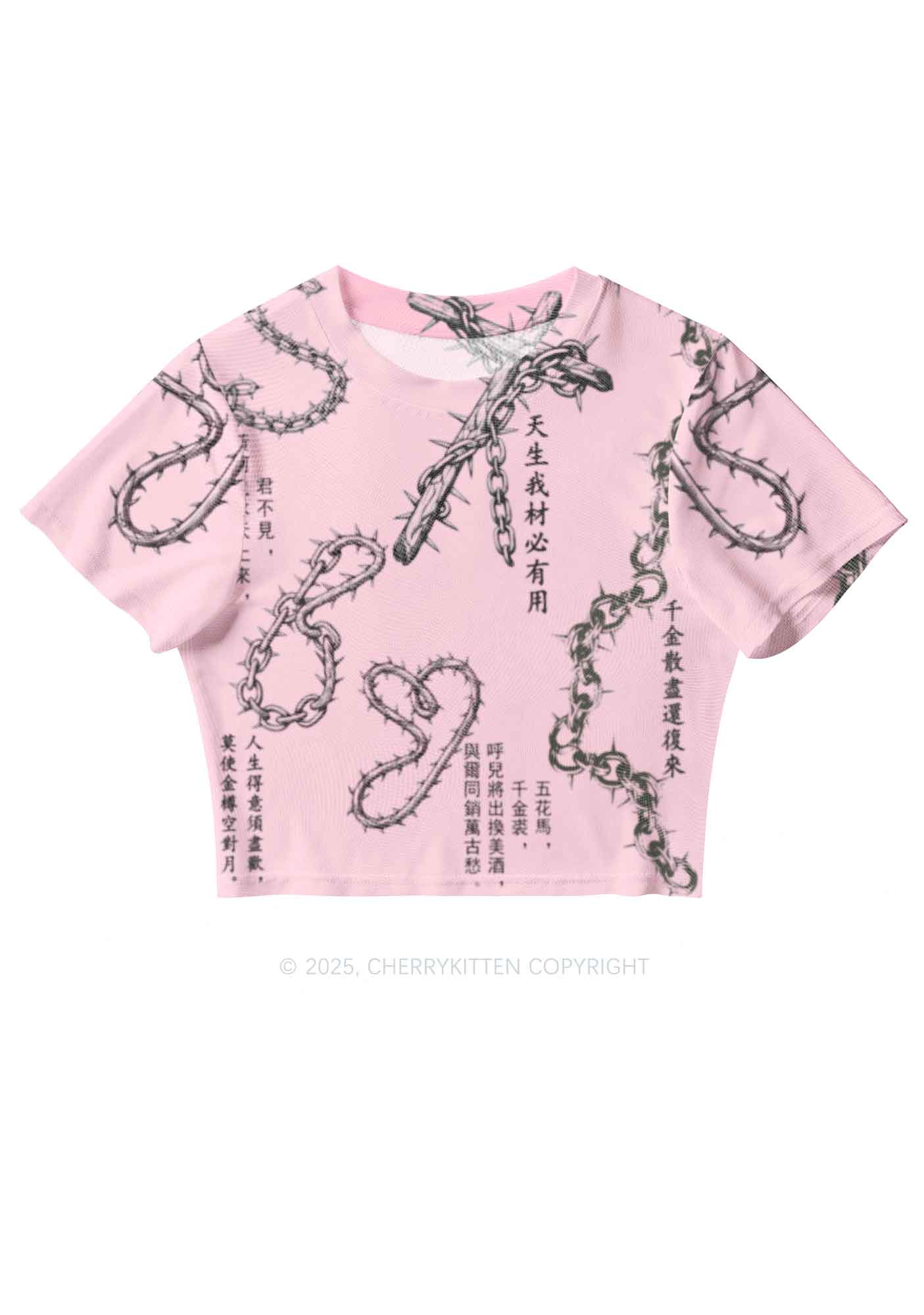 Born To Slay Y2K Mesh Crop Top Cherrykitten