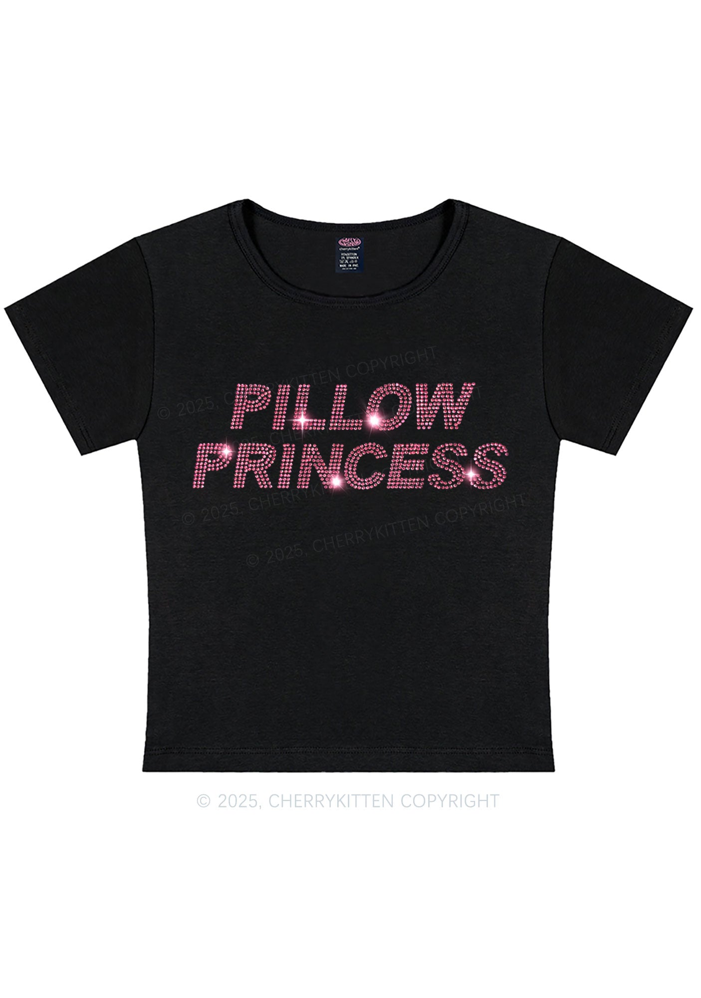 Rhinestone Pillow Princess Y2K Baby Tee Cherrykitten